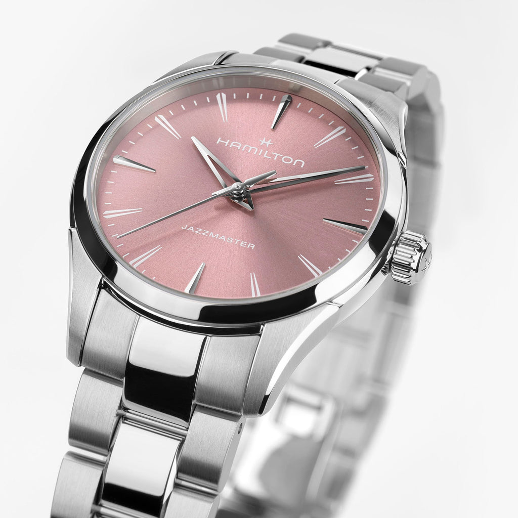 Orologio Hamilton Jazzmaster Quarz quadrante rosa 32mm - dettaglio quadrante