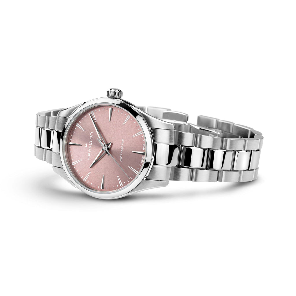 Orologio Hamilton Jazzmaster Quarz quadrante rosa 32mm - vista laterale