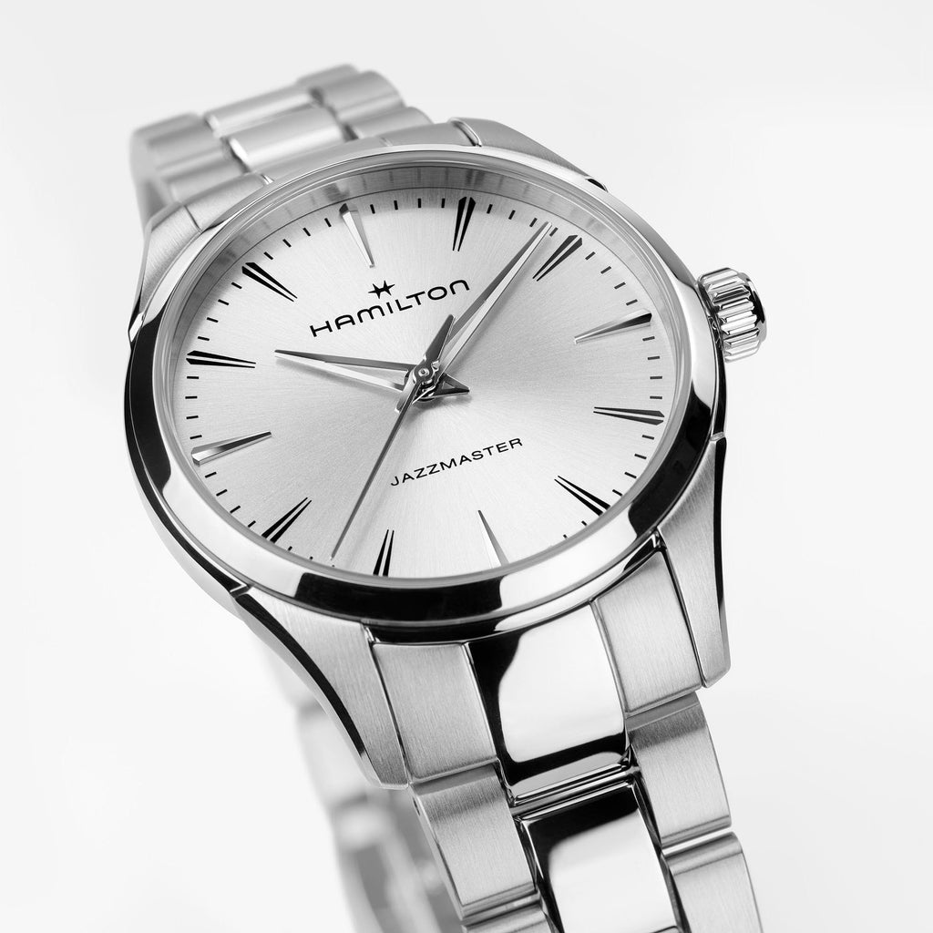 Orologio Hamilton Jazzmaster Quarz quadrante argento 32mm - dettaglio quadrante