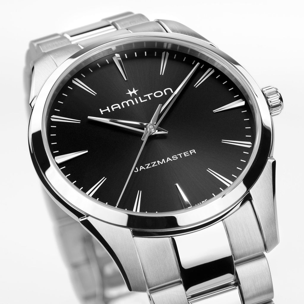 Orologio Hamilton Jazzmaster Quarz quadrante nero 40mm - dettaglio quadrante