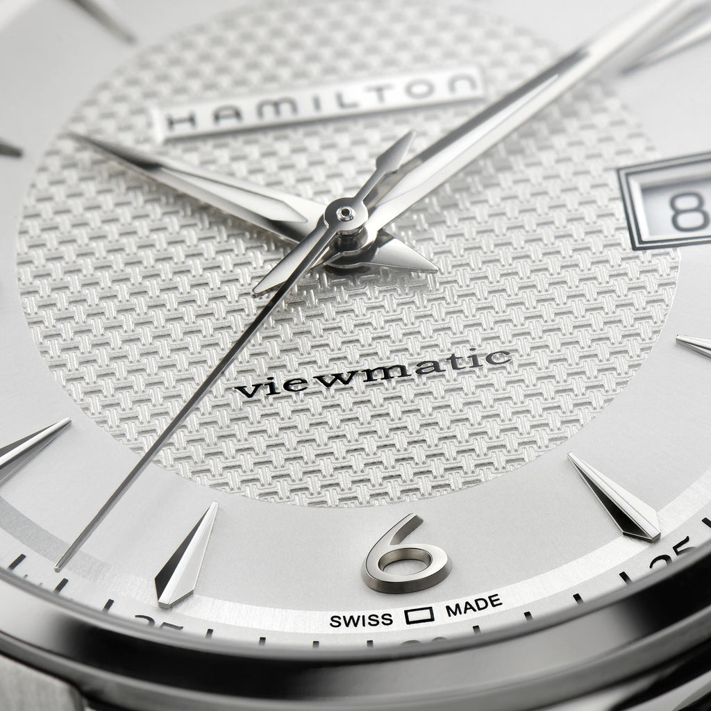 Orologio Hamilton Jazzmaster Viewmatic Automatico Pelle 40 mm - dettaglio quadrante