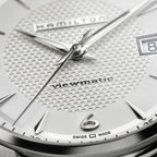 Orologio Hamilton Jazzmaster Viewmatic Automatico Pelle 40 mm - dettaglio quadrante