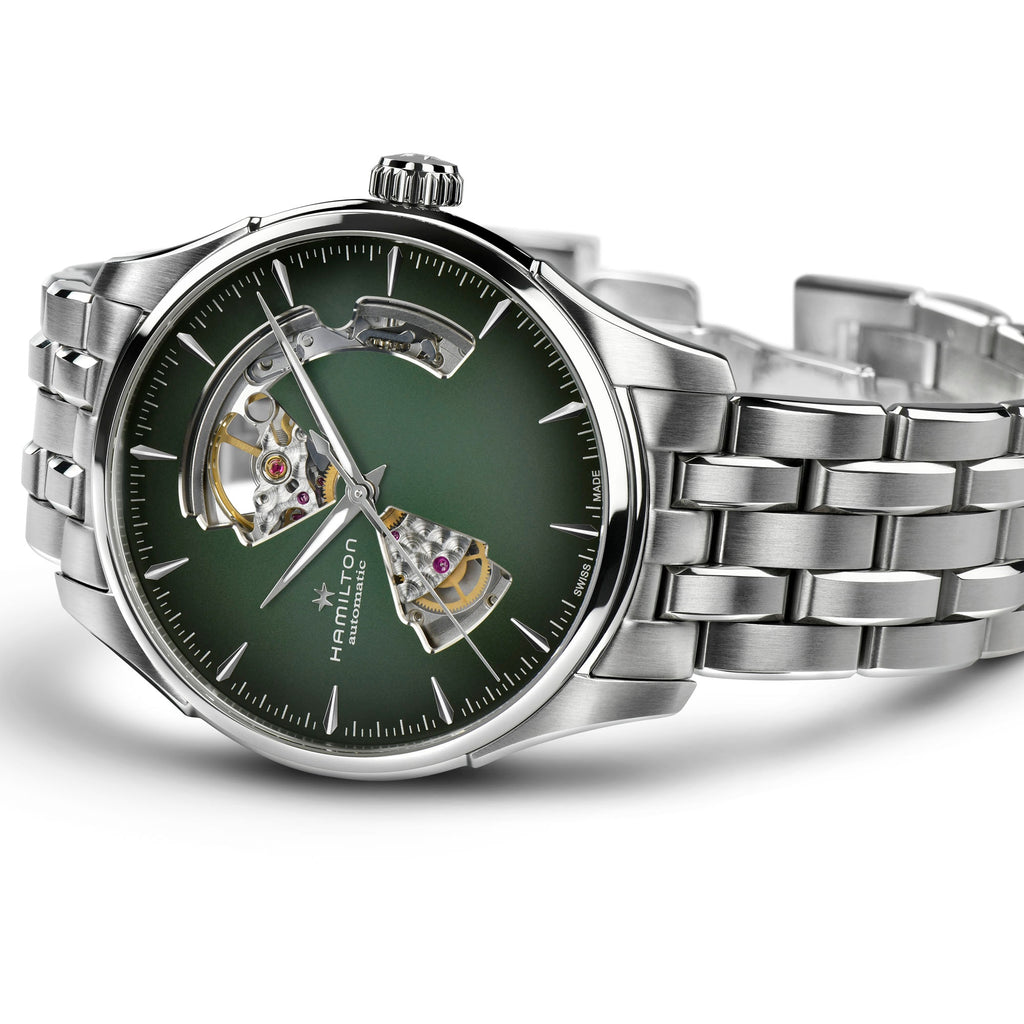 Orologio Hamilton Jazzmaster Open Heart Auto acciaio - vista laterale