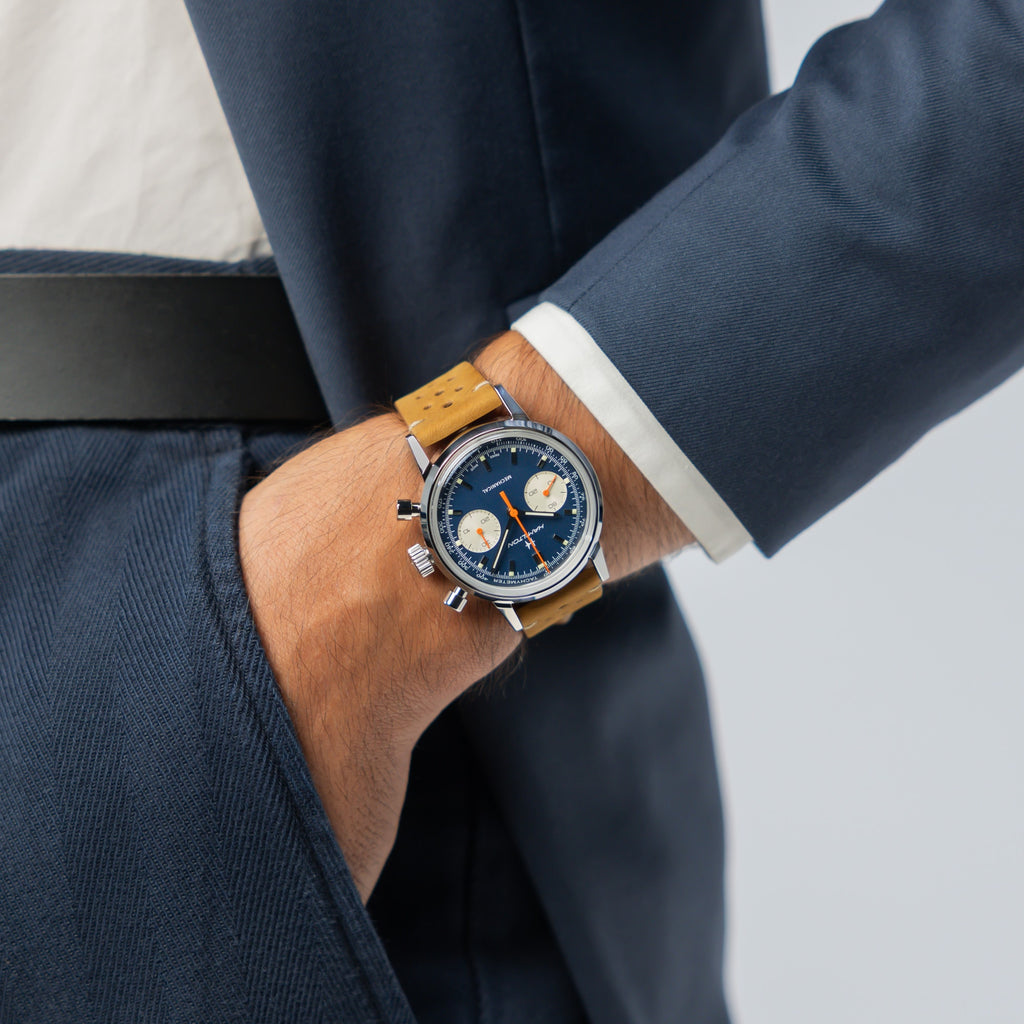 Orologio Hamilton American Classic Intra-Matic Chronograph H Blu 40mm - al polso