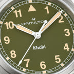 Orologio Hamilton Khaki Field Quartz 33mm Acciaio Verde - dettaglio quadrante