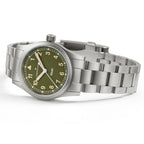 Orologio Hamilton Khaki Field Quartz 33mm Acciaio Verde - vista laterale