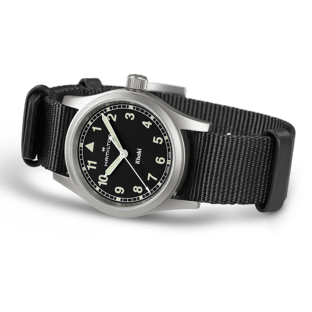 Orologio Hamilton Khaki Field Quartz 33mm Cinturino Nato - vista laterale