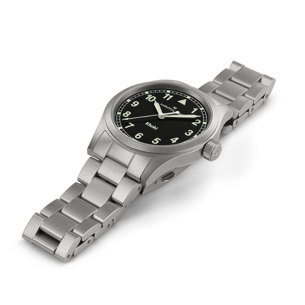 Orologio Hamilton Khaki Field Quartz 38mm Acciaio Nero - vista d'insieme