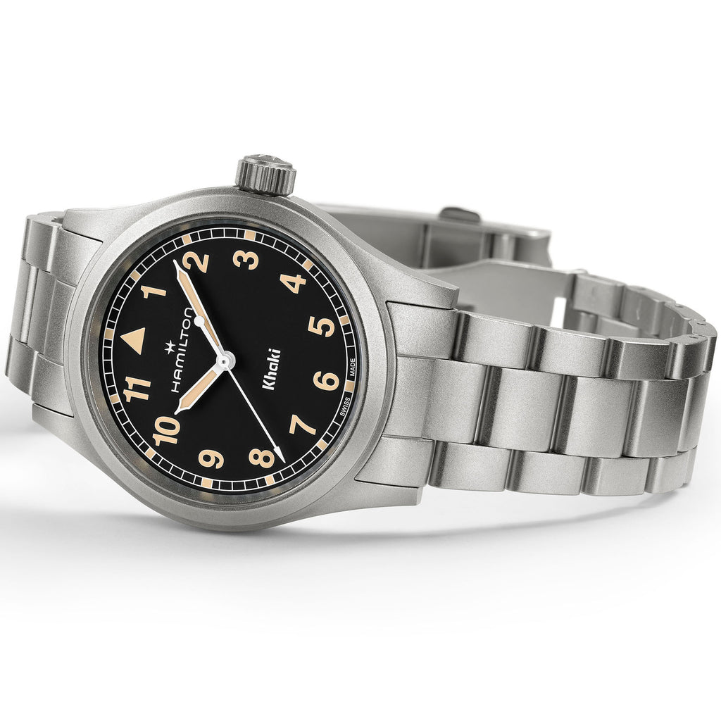 Orologio Hamilton Khaki Field Quartz 38mm Acciaio - vista laterale