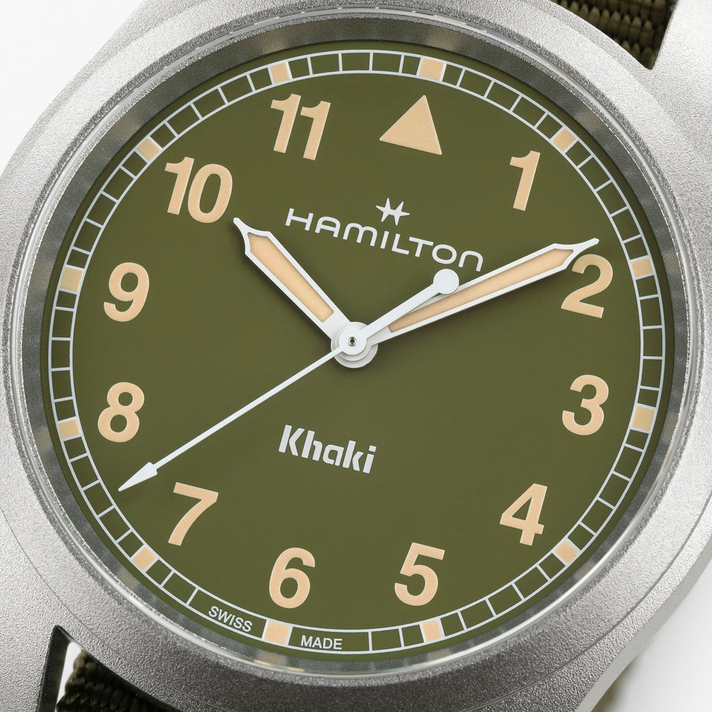 Orologio Hamilton Khaki Field Automatico 38mm Verde - dettaglio quadrante