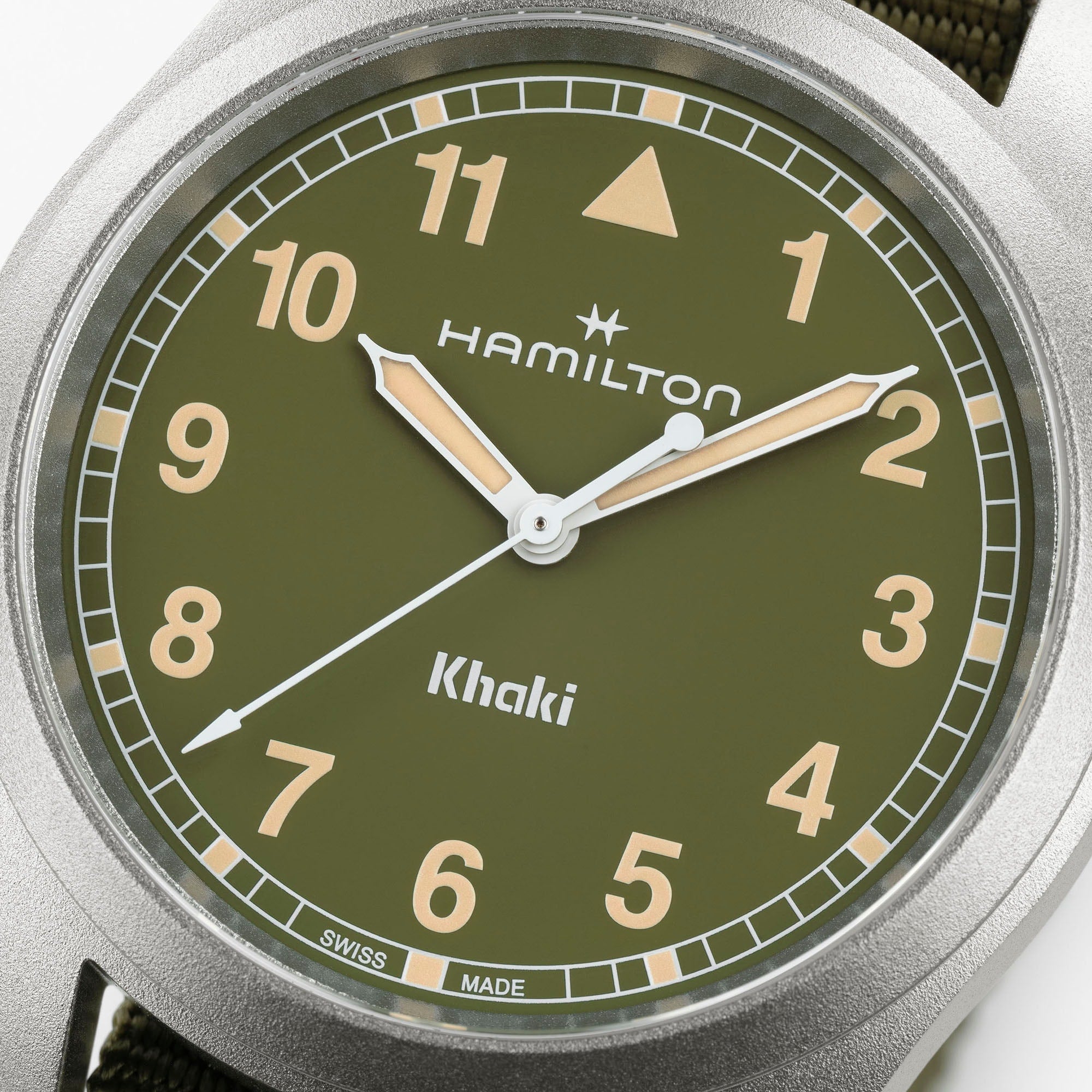Orologio Hamilton Khaki Field Automatico 38mm Verde - dettaglio quadrante