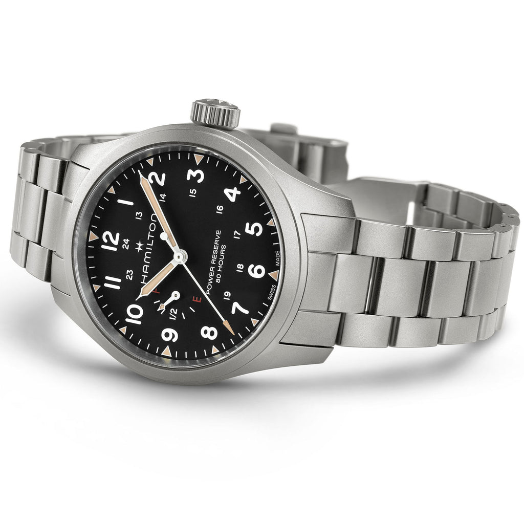 Orologio Hamilton Khaki Field Mechanical Power Reserve 40mm - vista laterale