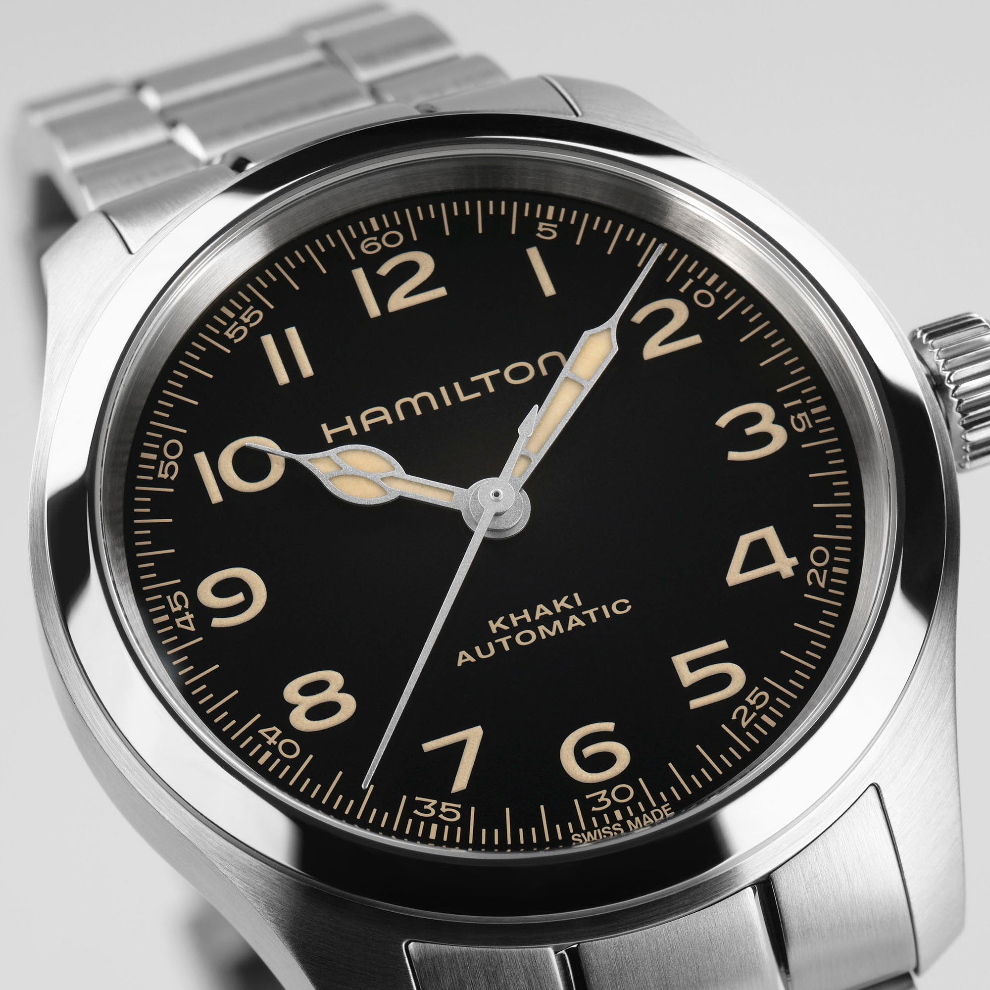 Orologio Hamilton Khaki Field Murph 38mm Acciaio - dettaglio quadrante