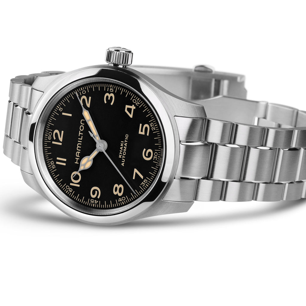 Orologio Hamilton Khaki Field Murph 38mm Acciaio - vista laterale