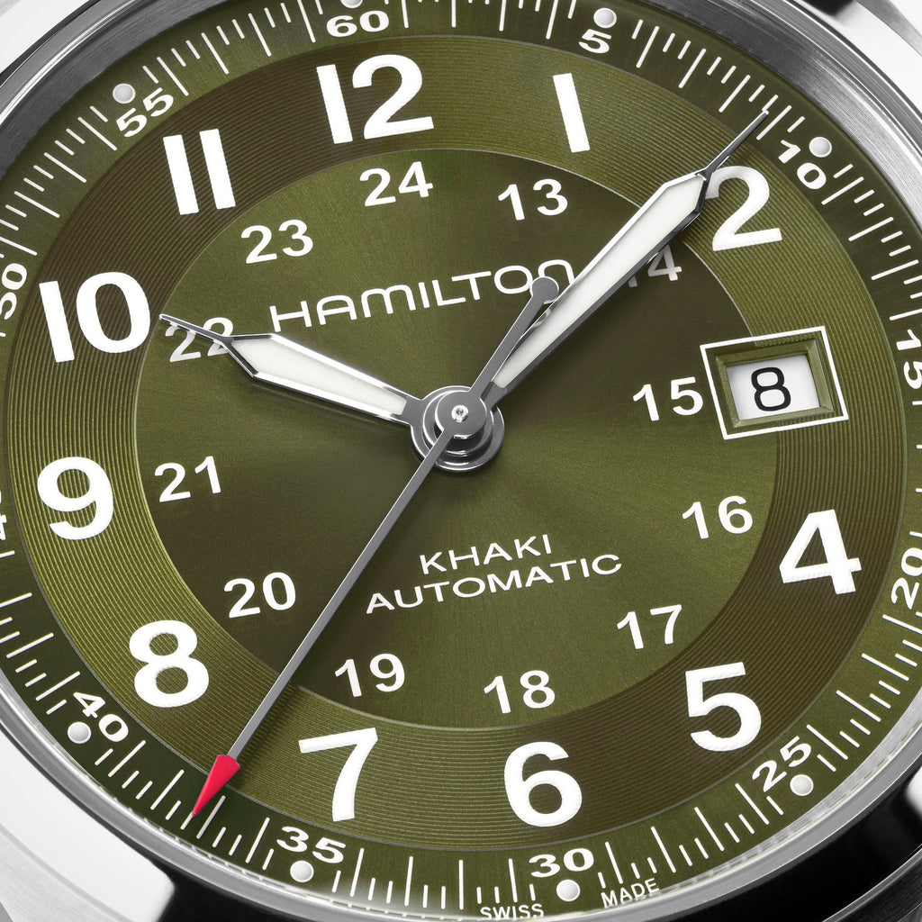 Orologio Hamilton Khaki Field Automatico 42mm Verde - dettaglio quadrante