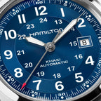 Orologio Hamilton Khaki Field Automatico 42mm Blu Navy - dettaglio quadrante