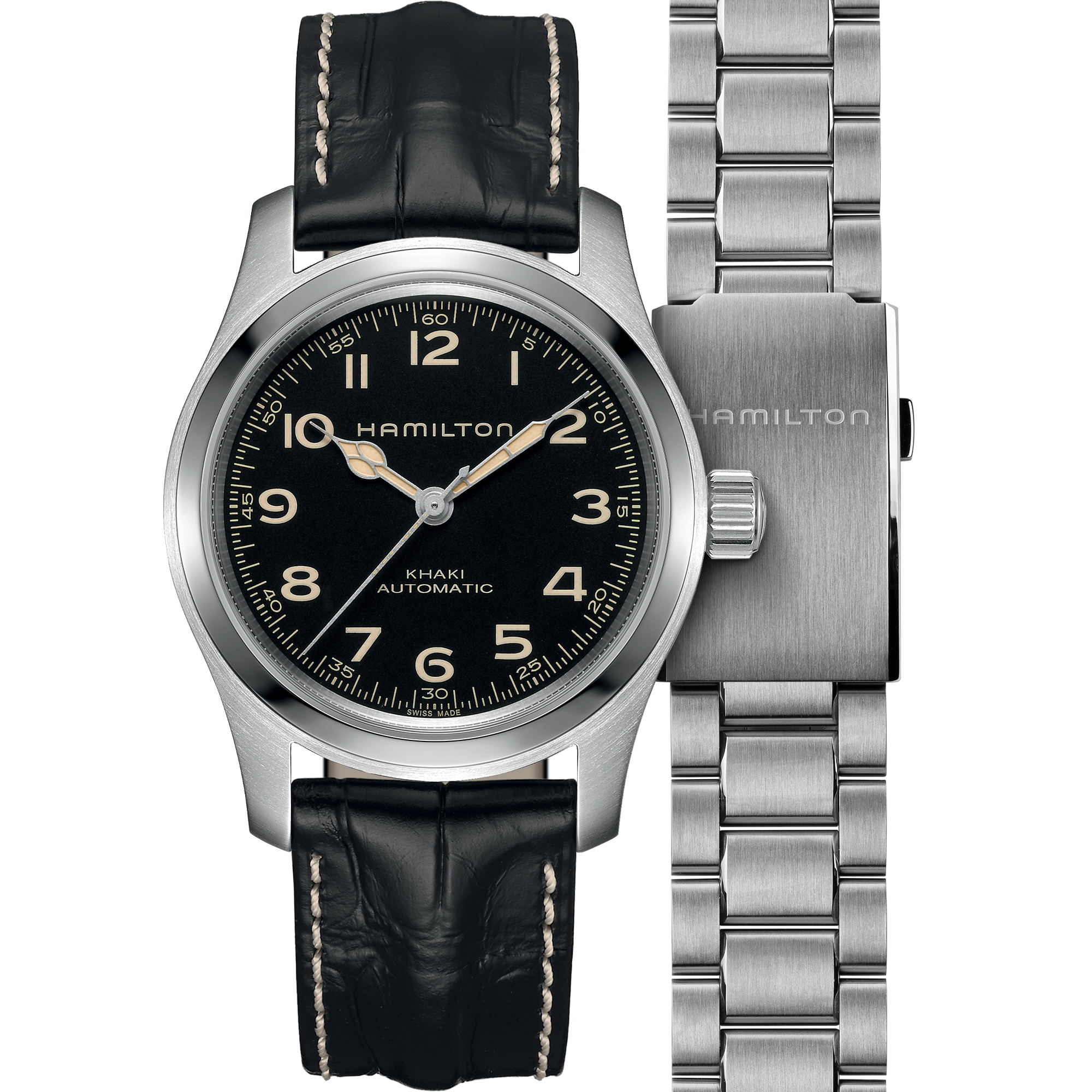 Orologio Hamilton Khaki Field Murph Auto 42mm Set Bracciale - vista laterale