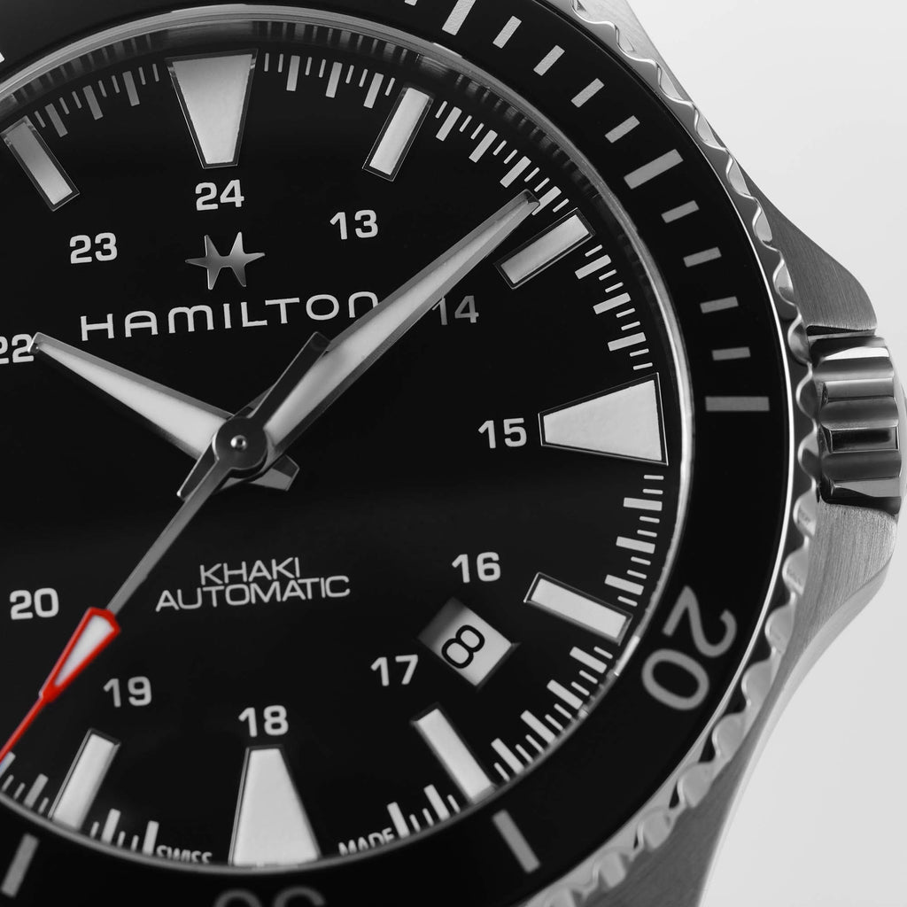 Orologio Hamilton Khaki Navy Scuba Automatico Nero - dettaglio quadrante
