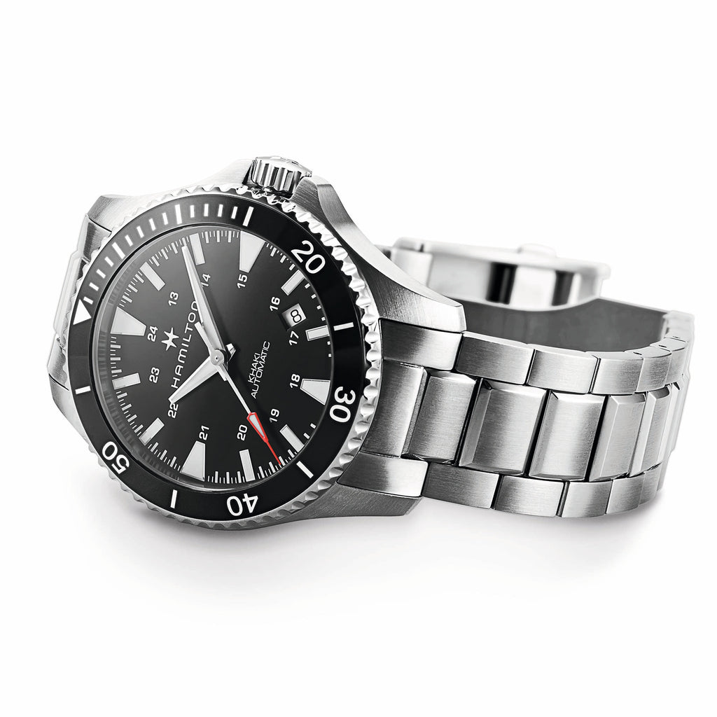 Orologio Hamilton Khaki Navy Scuba Automatico Nero - vista laterale