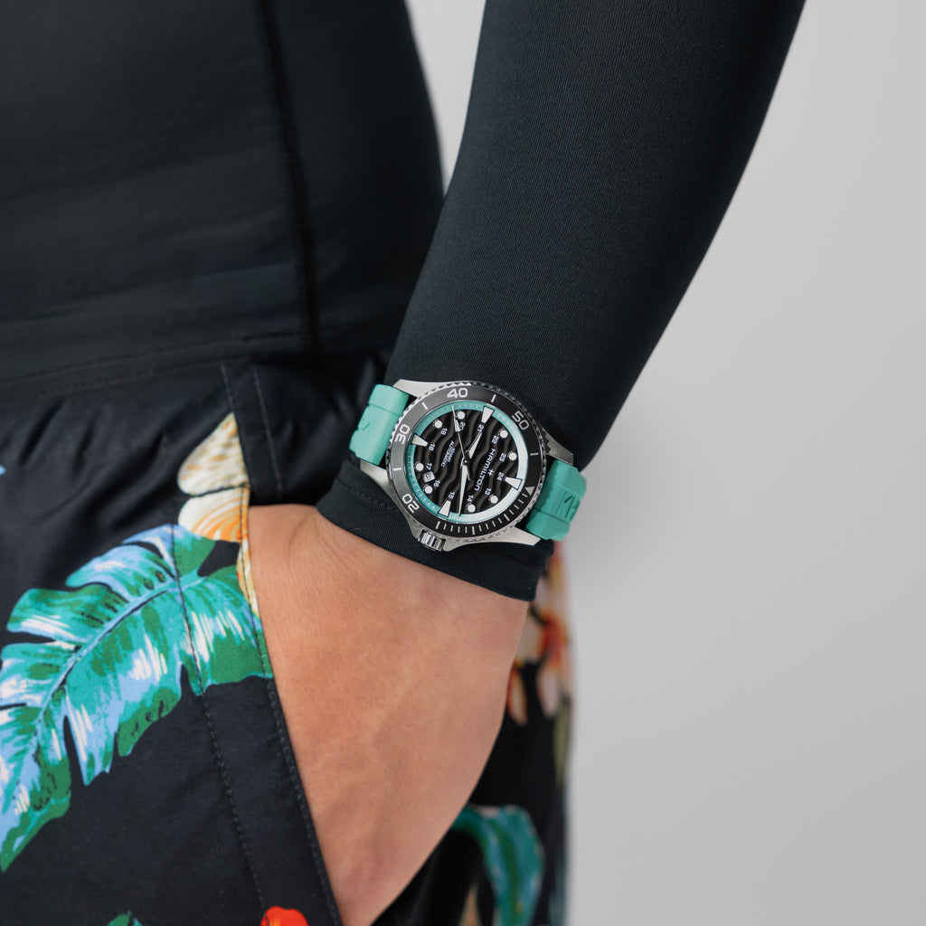 Orologio Hamilton Khaki Navy Scuba Auto 40mm Turchese - al polso