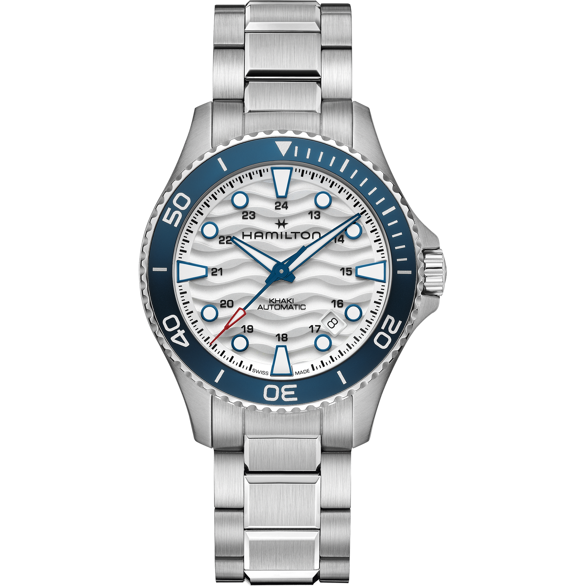 Orologio Hamilton Khaki Navy Scuba Auto 40mm Bianco e Blu