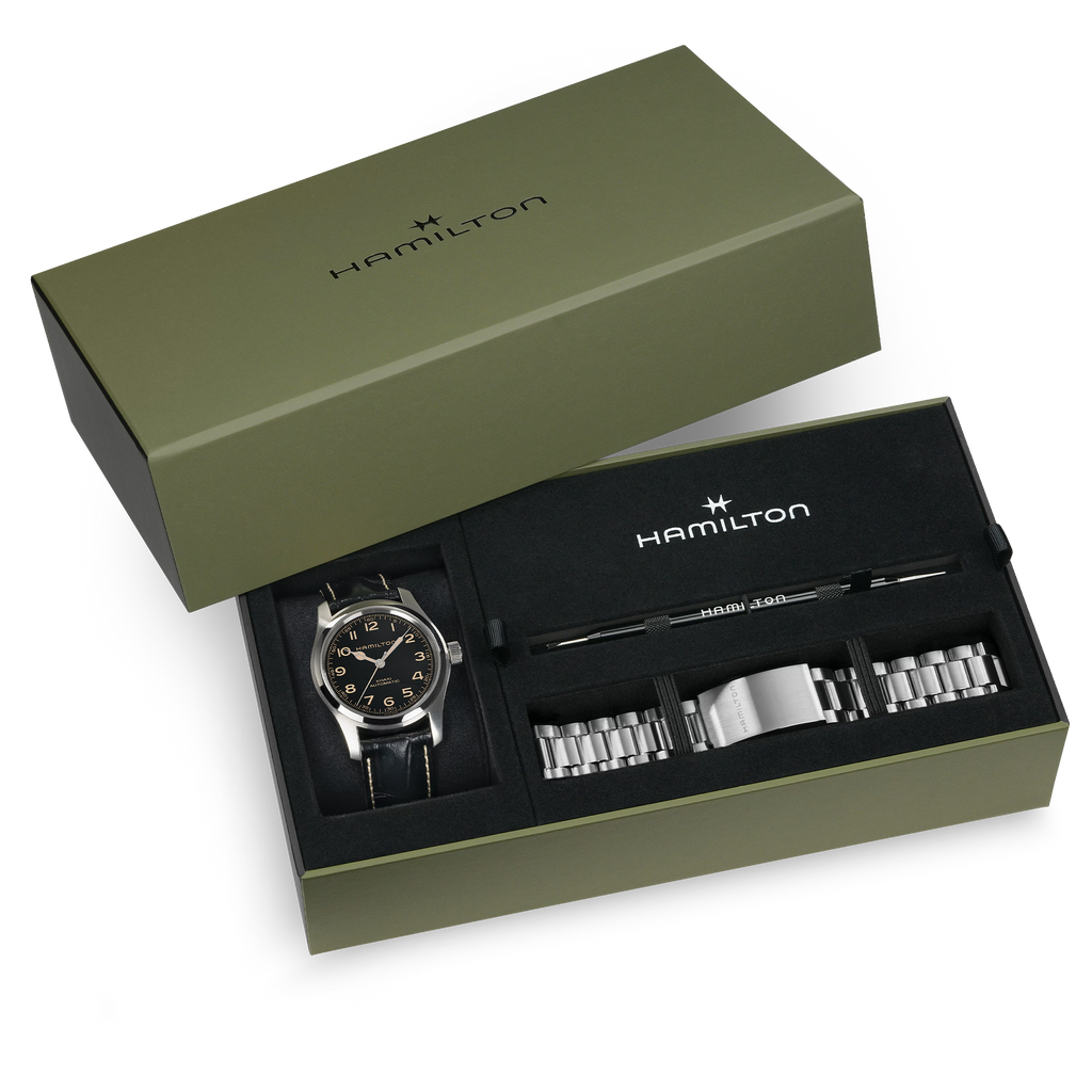 Orologio Hamilton Khaki Field Murph Auto 42mm Set Bracciale - confezione set con bracciale e cinturino
