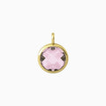 Charm Kidult Energy Stone tondo acciaio oro glass rosa 741102 | ARVIMO Gioielli