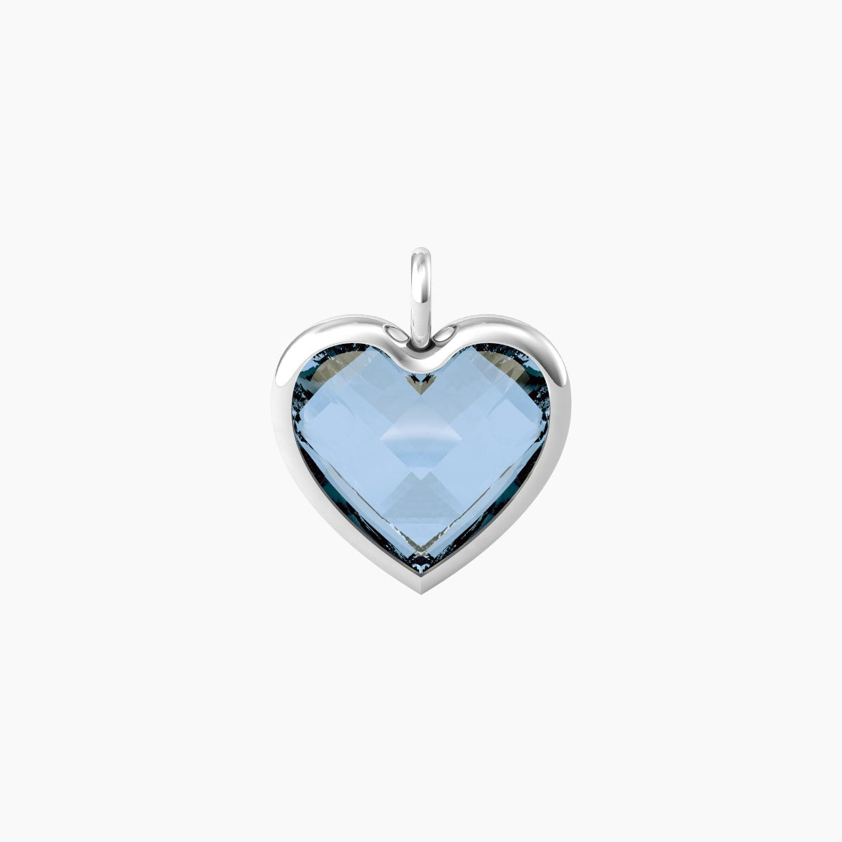 Charm Kidult Energy Stone cuore acciaio glass azzurro 741090 | ARVIMO Gioielli