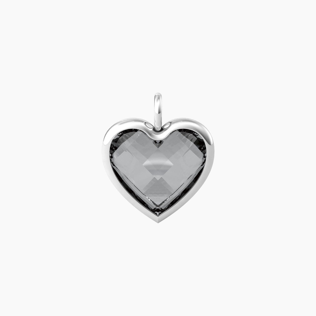 Charm Kidult Energy Stone cuore acciaio glass grigio 741091 | ARVIMO Gioielli