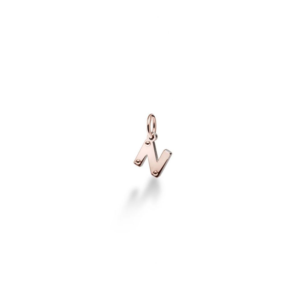 Charm Le Bebé Lock Your Love Lettera N Oro Rosa e Argento LBB170-N | ARVIMO Gioielli
