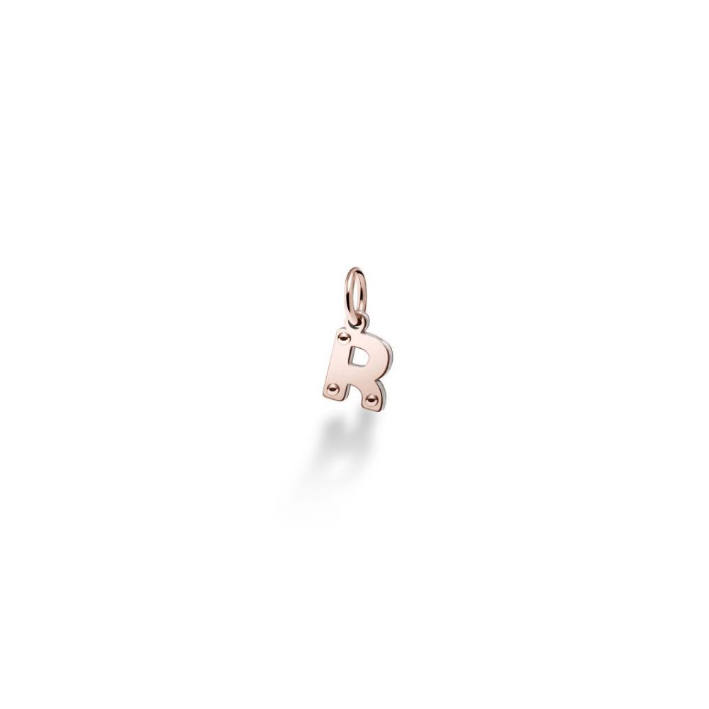 Charm Le Bebé Lock Your Love Lettera R Oro Rosa e Argento LBB170-R | ARVIMO Gioielli
