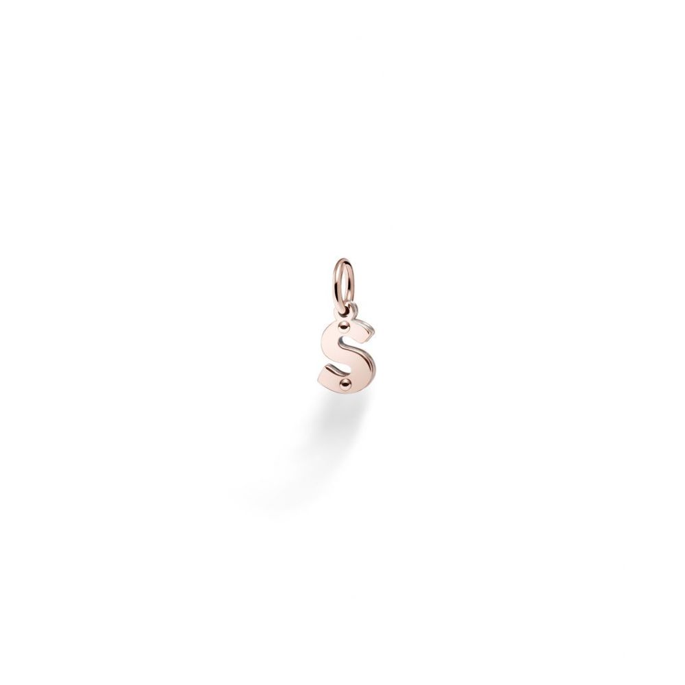 Charm Le Bebé Lock Your Love Lettera S Oro Rosa e Argento LBB170-S | ARVIMO Gioielli