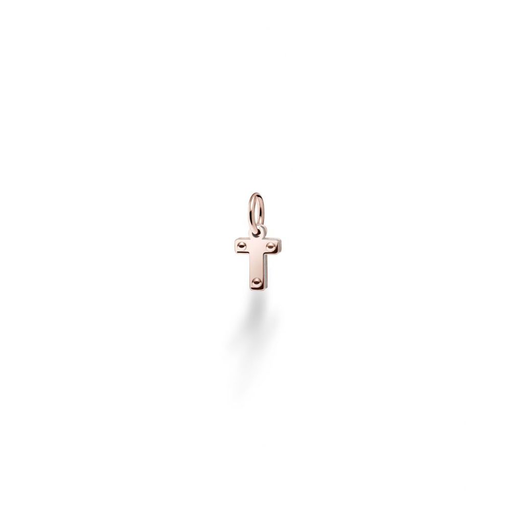 Charm Le Bebé Lock Your Love Lettera T Oro Rosa e Argento LBB170-T | ARVIMO Gioielli
