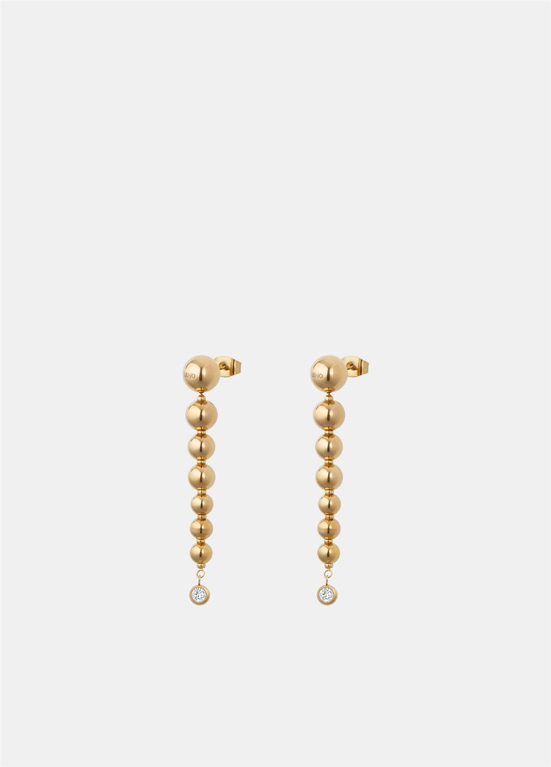 Orecchini Liu Jo Acciaio Gold Fashion Pendente Zirconi LJ2984 | ARVIMO Gioielli