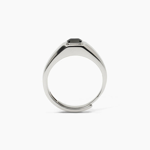 Anello Uomo Mabina New Retro in Argento con Zircone Nero 523357 | ARVIMO Gioielli
