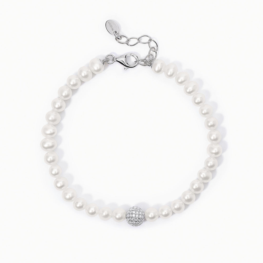 Bracciale Mabina Duchessa Argento con Perle e Zirconi 533297 | ARVIMO Gioielli