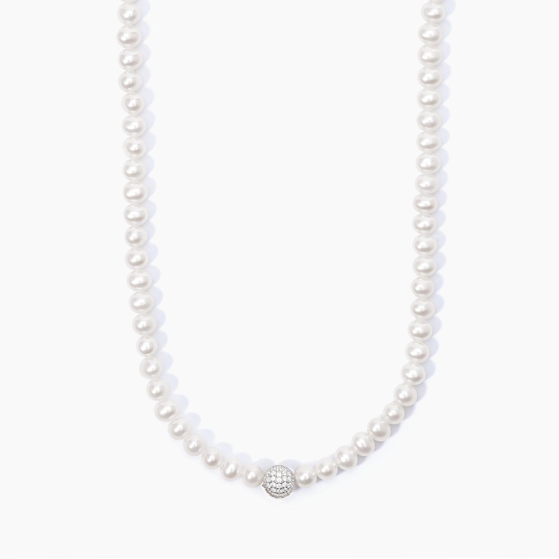 Collana Mabina Argento Mamma Mia Perle e Pavé 553521 | ARVIMO Gioielli