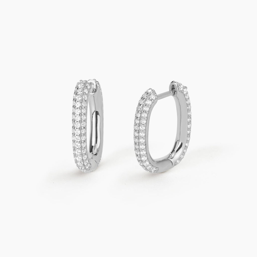 Orecchini Mabina Couture Argento Ovali Pave Zirconi 563381 | ARVIMO Gioielli