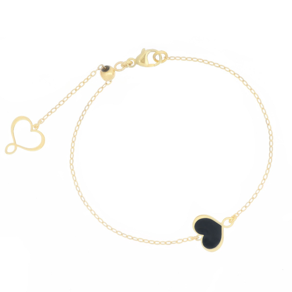 Bracciale Maman et Sophie Cuore Smalto Nero Argento bpmes2gi | ARVIMO Gioielli