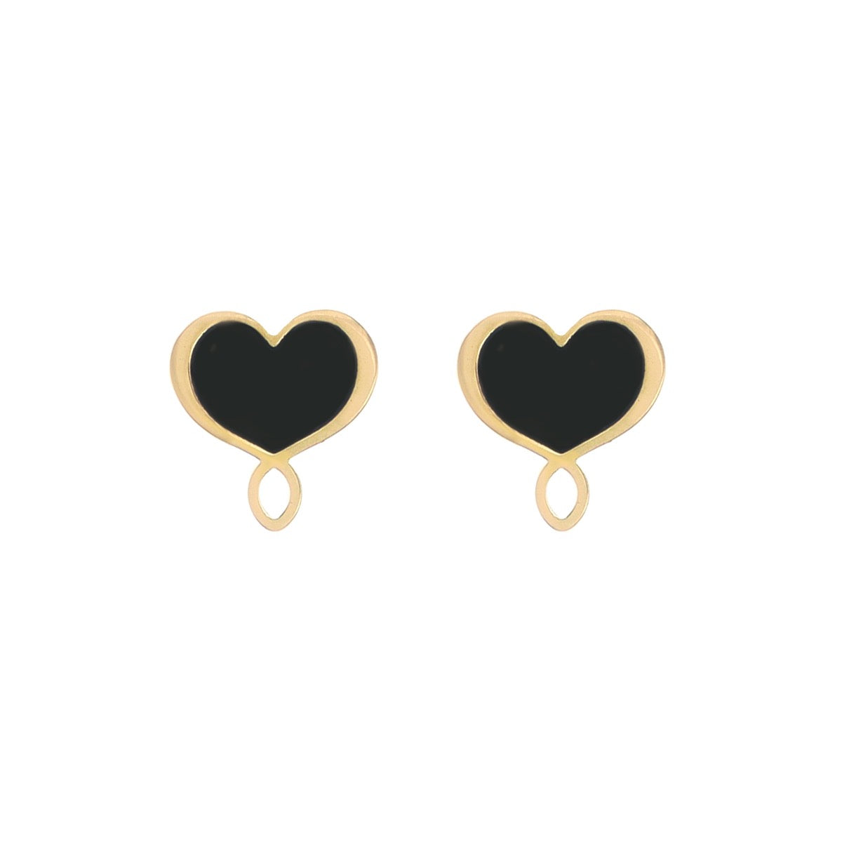 Orecchini Maman et Sophie Cuore Smaltato Nero Argento 925 ormes42gi | ARVIMO Gioielli