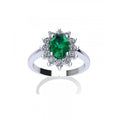 Anello Gemoro Oro 18kt Gr. 3,70 Smeraldo Ct. 0,77 Diamanti Ct. 0,34