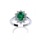Anello Gemoro Oro 18kt Gr. 3,70 Smeraldo Ct. 0,77 Diamanti Ct. 0,34