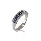 Anello Gemoro Oro 18kt Gr.4,10 Diamanti Ct. 0,20 Zaffiri Ct. 0,39