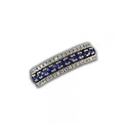 Anello Gemoro Oro 18kt Gr.4,10 Diamanti Ct. 0,20 Zaffiri Ct. 0,39
