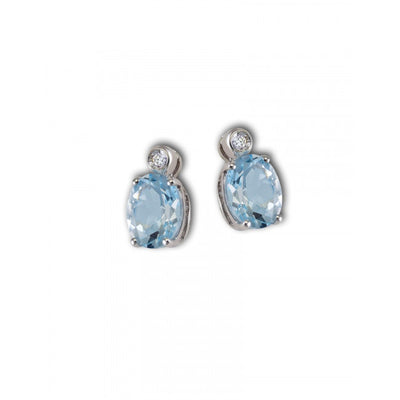 Orecchini Gemoro Oro18kt Gr. 1,75 Acquamarina Ct. 1,24 Diamanti Ct. 0,02