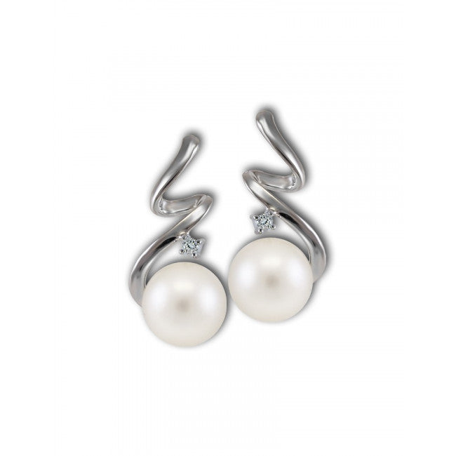 Orecchini Gemoro Oro18kt Gr. 1,80 Perla Diamanti Ct. 0,02