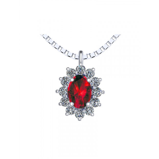 Girocollo Gemoro Oro 18kt Gr. 2,70 Rubino Ct. 0,63 Diamanti Ct. 0,24