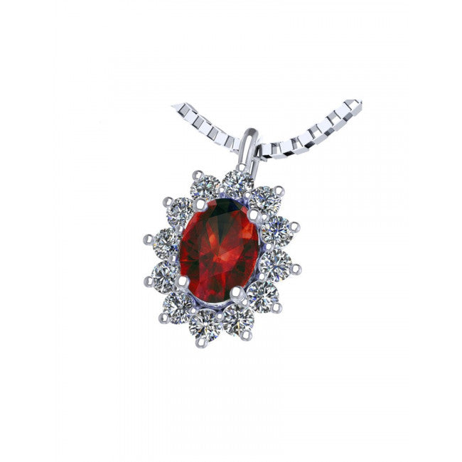 Girocollo Gemoro Oro 18kt Gr. 2,70 Rubino Ct. 0,63 Diamanti Ct. 0,24