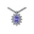 Girocollo Gemoro Oro 18kt Gr. 2,70 Tanzanite Ct. 0,44 Diamanti Ct. 0,22