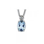 Girocollo Gemoro Oro 18kt Gr. 2,05 Acquamarina Ct.075 Diamante Ct. 0,01